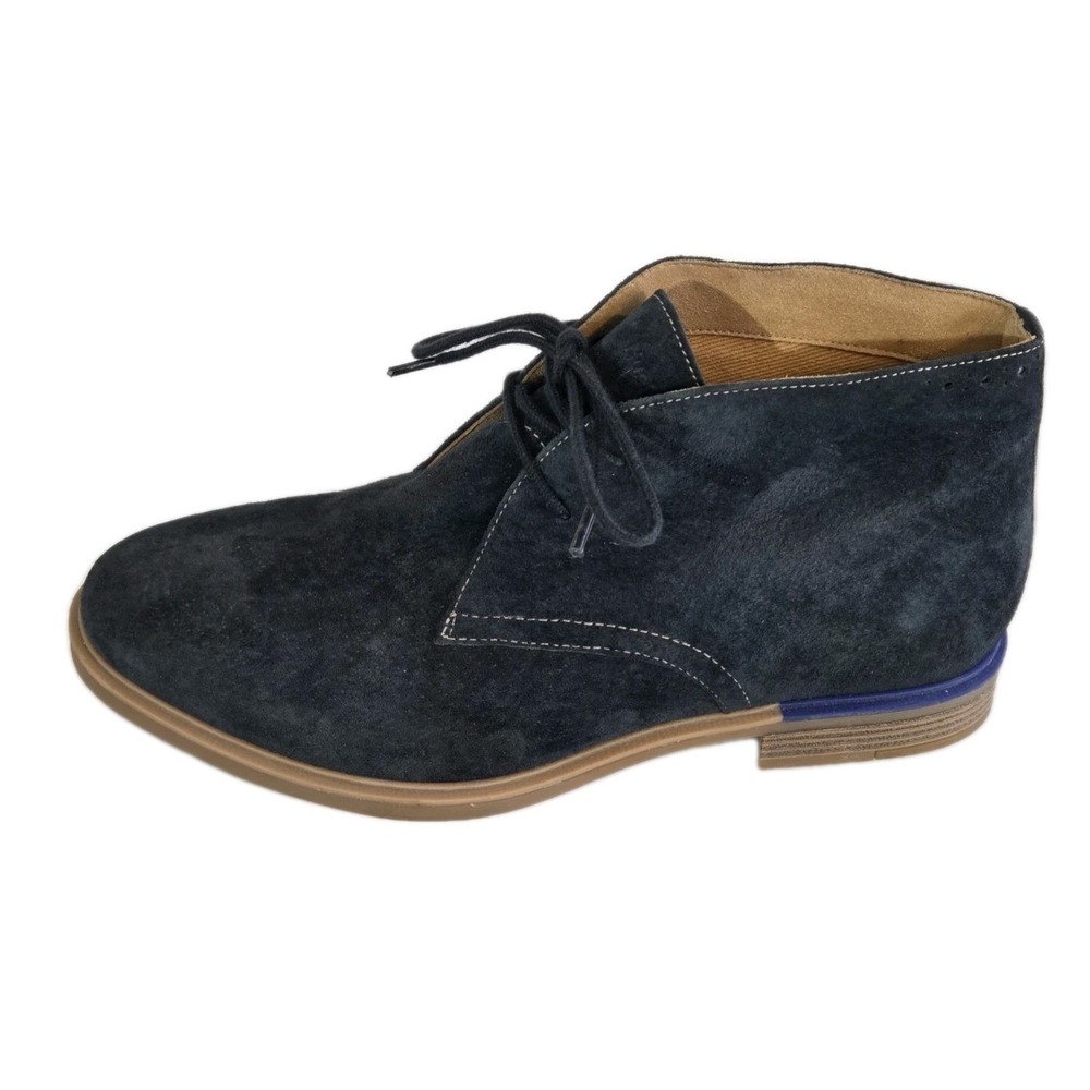 Women's Suede Chukka Boots 9.5 Hush Puppies Navy Blue Bailey Ankle Mod Preppy - Picture 12 of 14